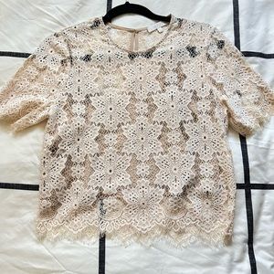 NWOT  Layered lace Top
